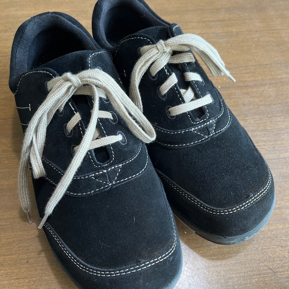 Drew Columbia black suede shoes extra wide